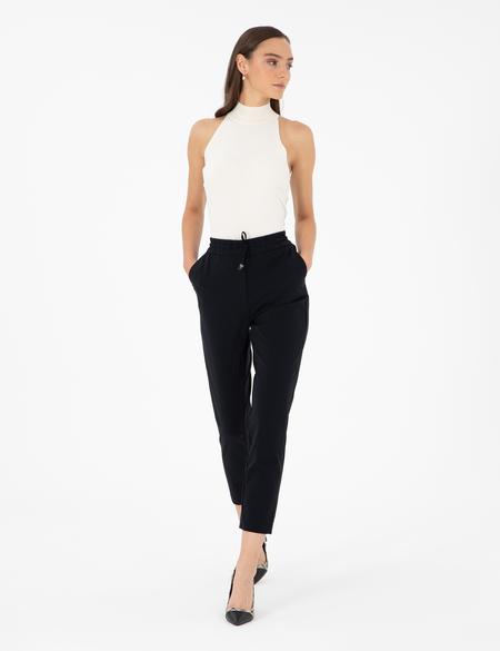 Siyah Carrot Fit Kumaş Pantolon - 50296809004