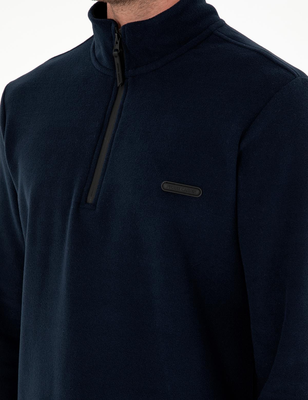 Lacivert Regular Fit Yarım Fermuarlı Polar Sweatshirt - 50298973005