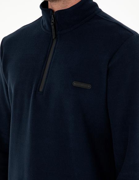 Lacivert Regular Fit Yarım Fermuarlı Polar Sweatshirt - 50298973005