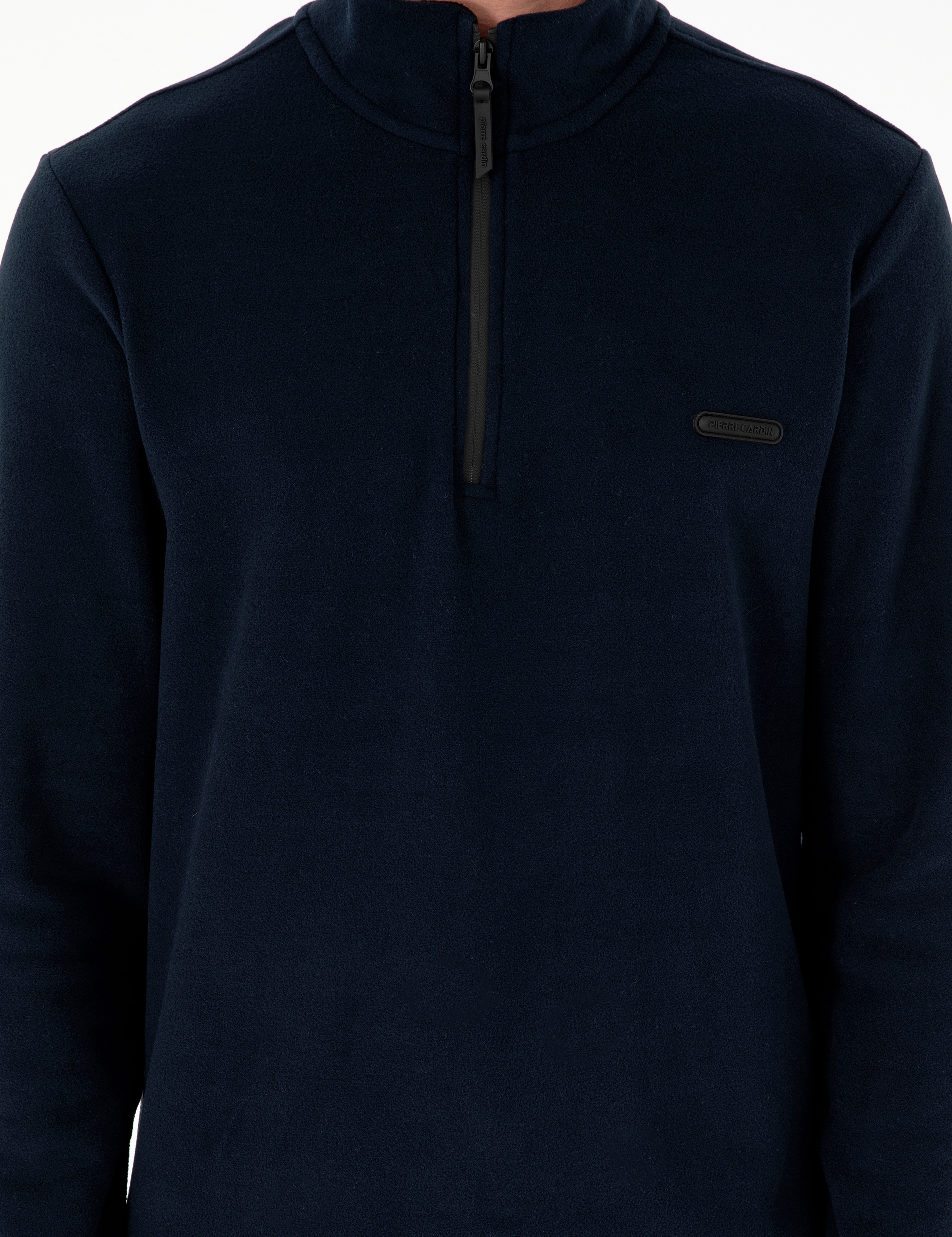 Lacivert Regular Fit Yarım Fermuarlı Polar Sweatshirt - Image 6