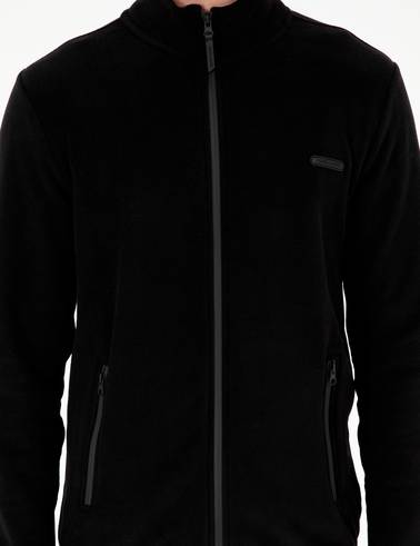 Siyah Regular Fit Polar Hırka