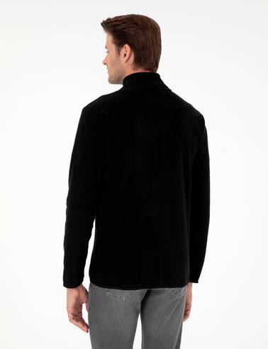 Siyah Regular Fit Polar Hırka