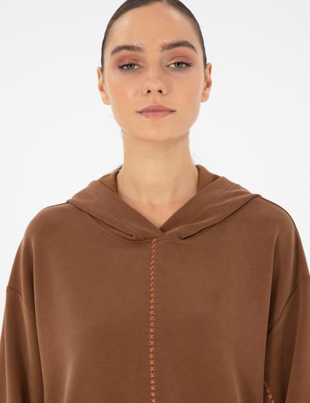 Kahverengi Oversize Sweatshirt - 50290985017
