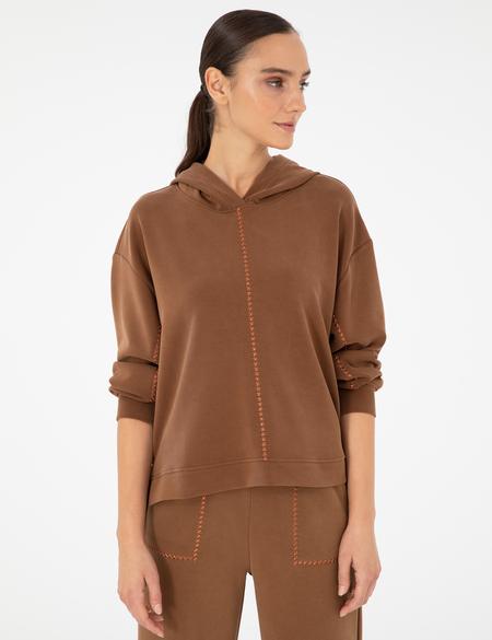 Kahverengi Oversize Sweatshirt - 50290985017