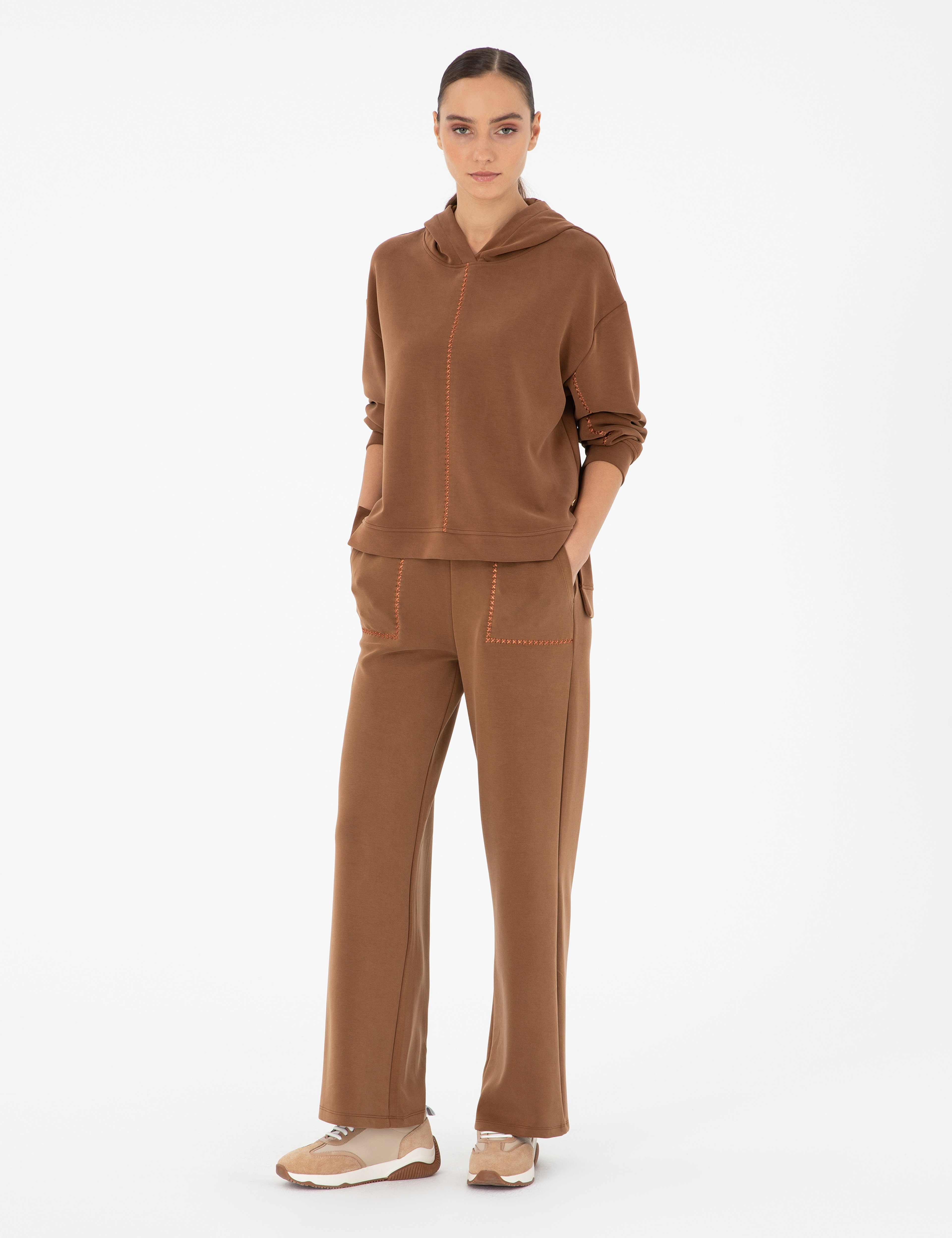 Kahverengi Loose Fit Eşofman Altı
