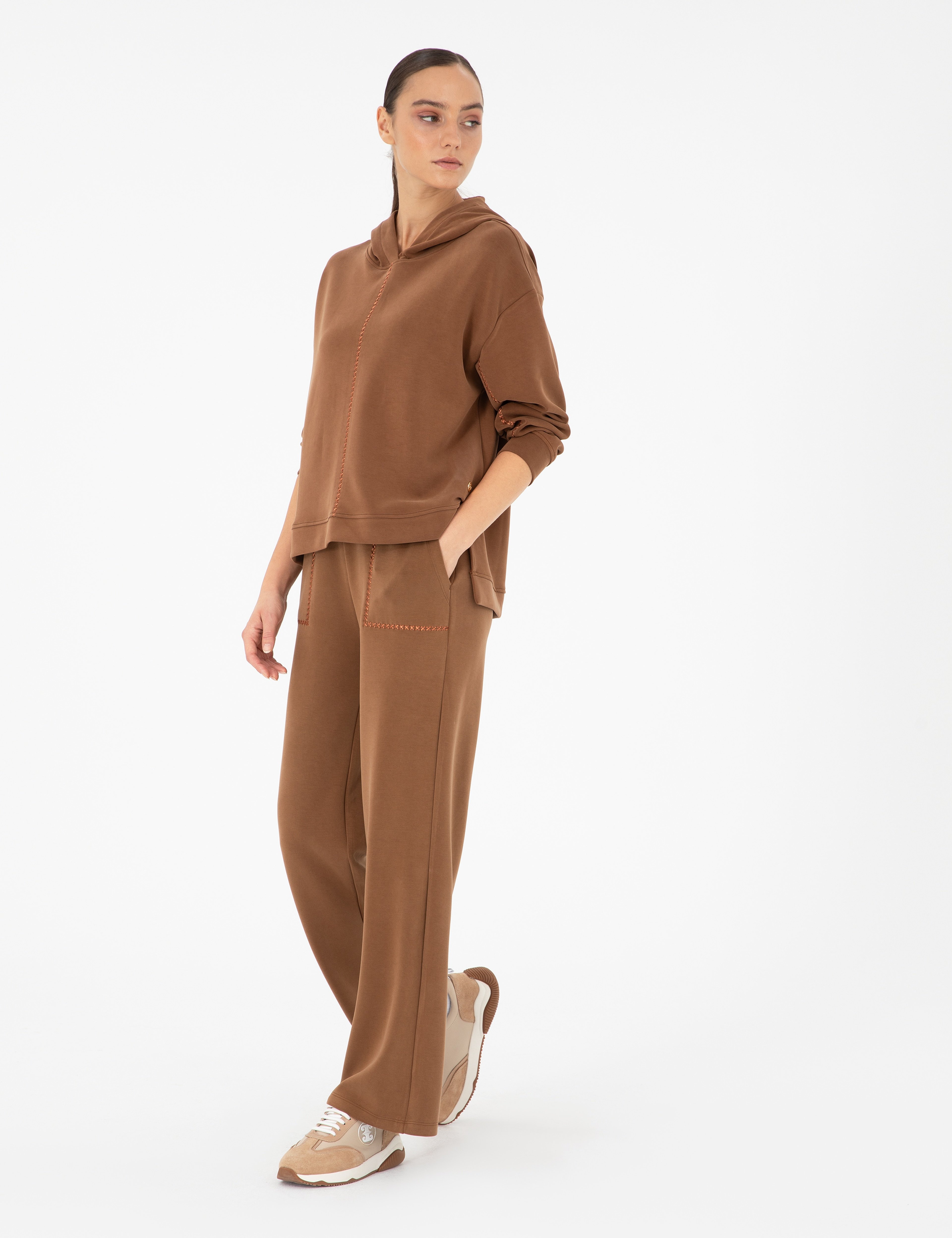 Kahverengi Loose Fit Eşofman Altı - Image 1