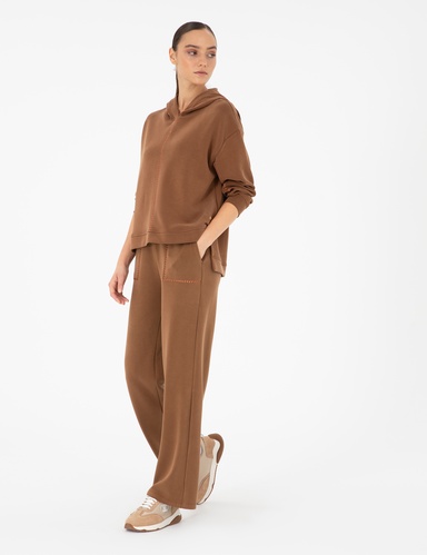 Kahverengi Loose Fit Eşofman Altı