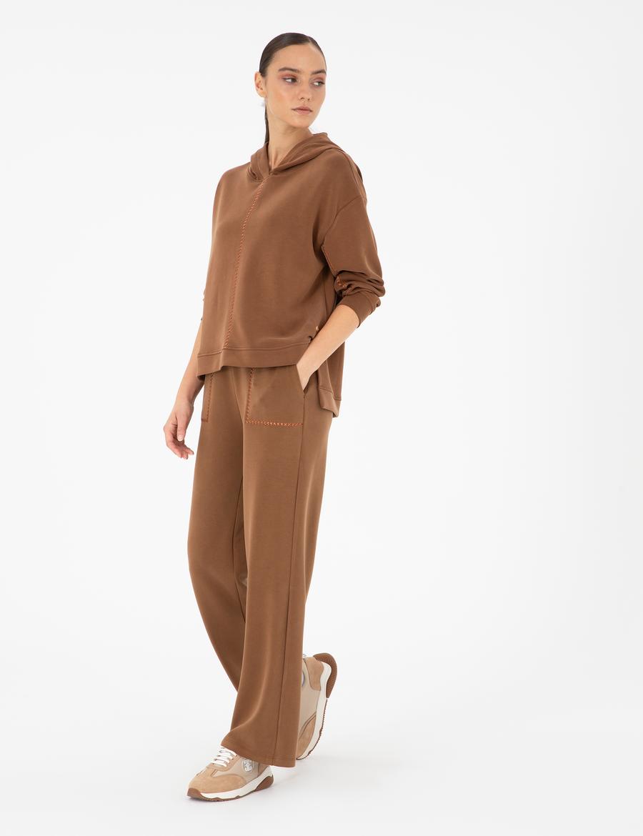 Kahverengi Loose Fit Eşofman Altı