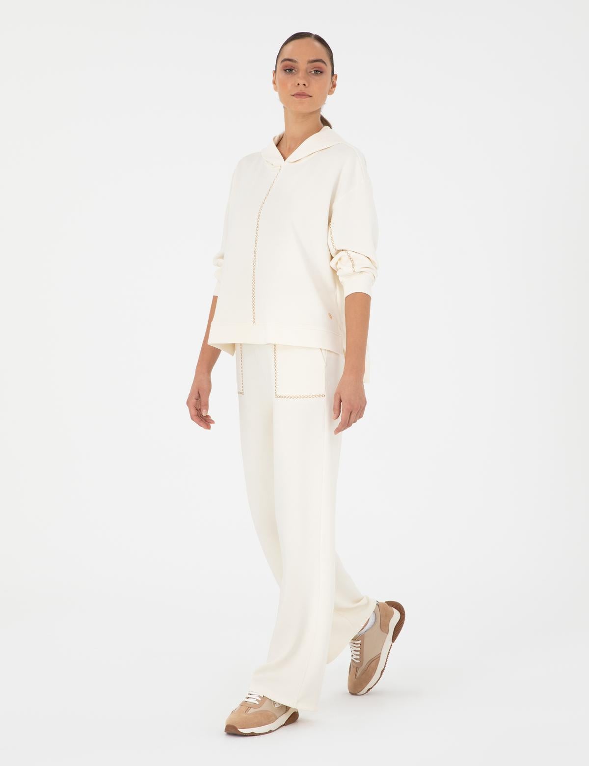 Ekru Oversize Sweatshirt - 50290985010