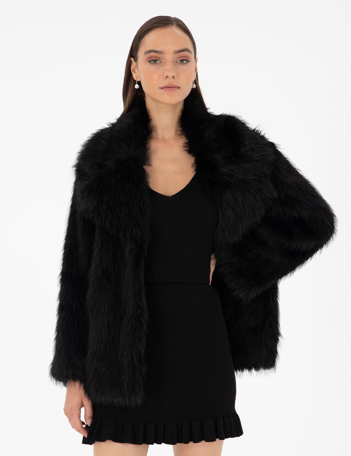 Siyah Comfort Fit Suni Kürk - 50295330012