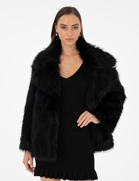 Siyah Comfort Fit Suni Kürk - 50295330012