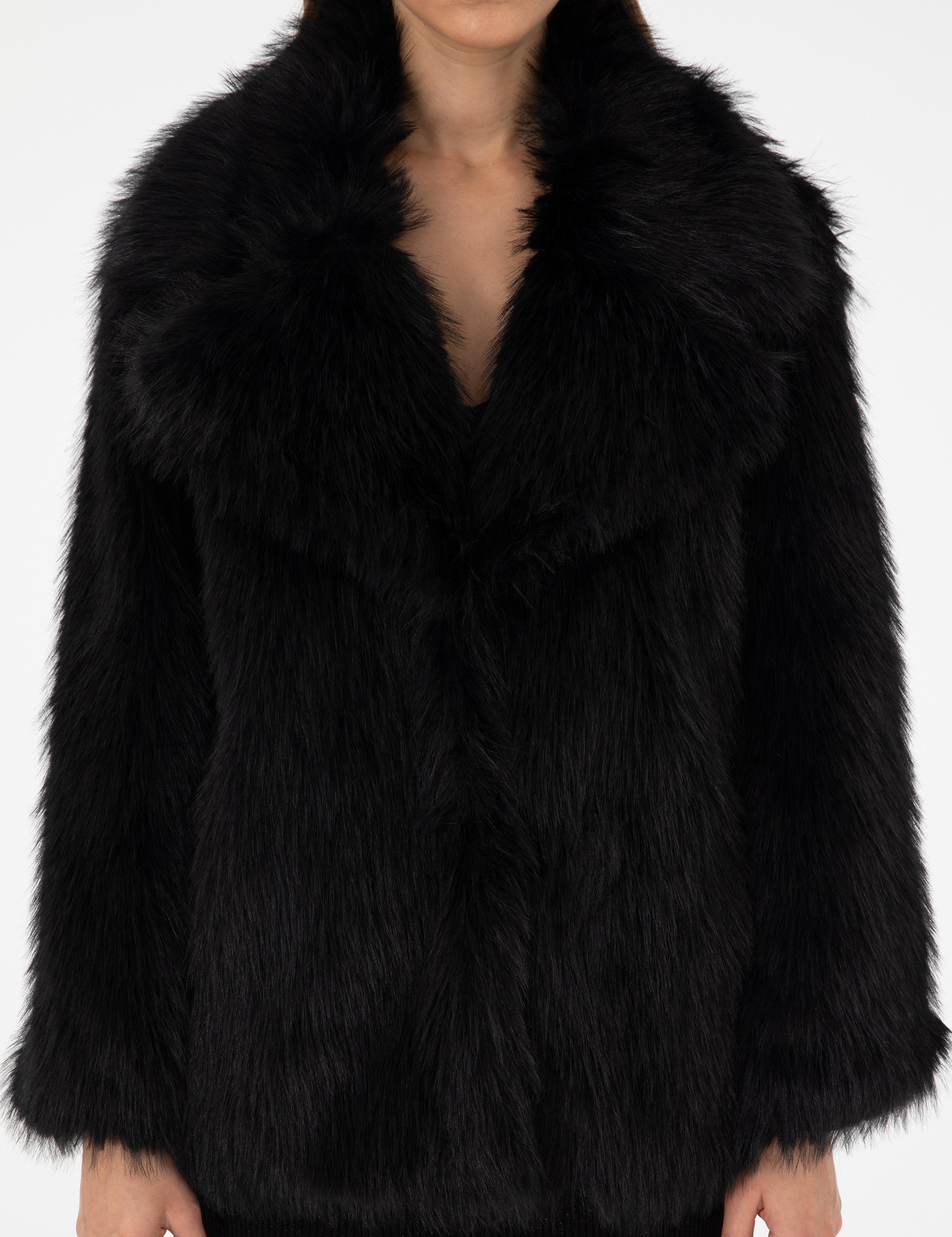 Siyah Comfort Fit Suni Kürk