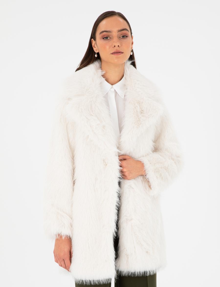 Ekru Comfort Fit Suni Kürk