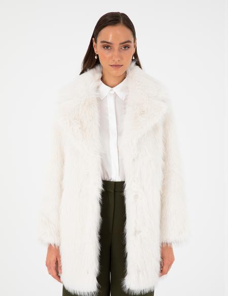 Ekru Comfort Fit Suni Kürk - 50296086002