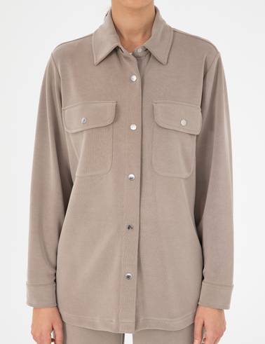 Vizon Oversize Modal Kumaş Örme Hırka