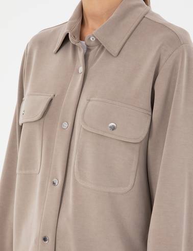 Vizon Oversize Modal Kumaş Örme Hırka