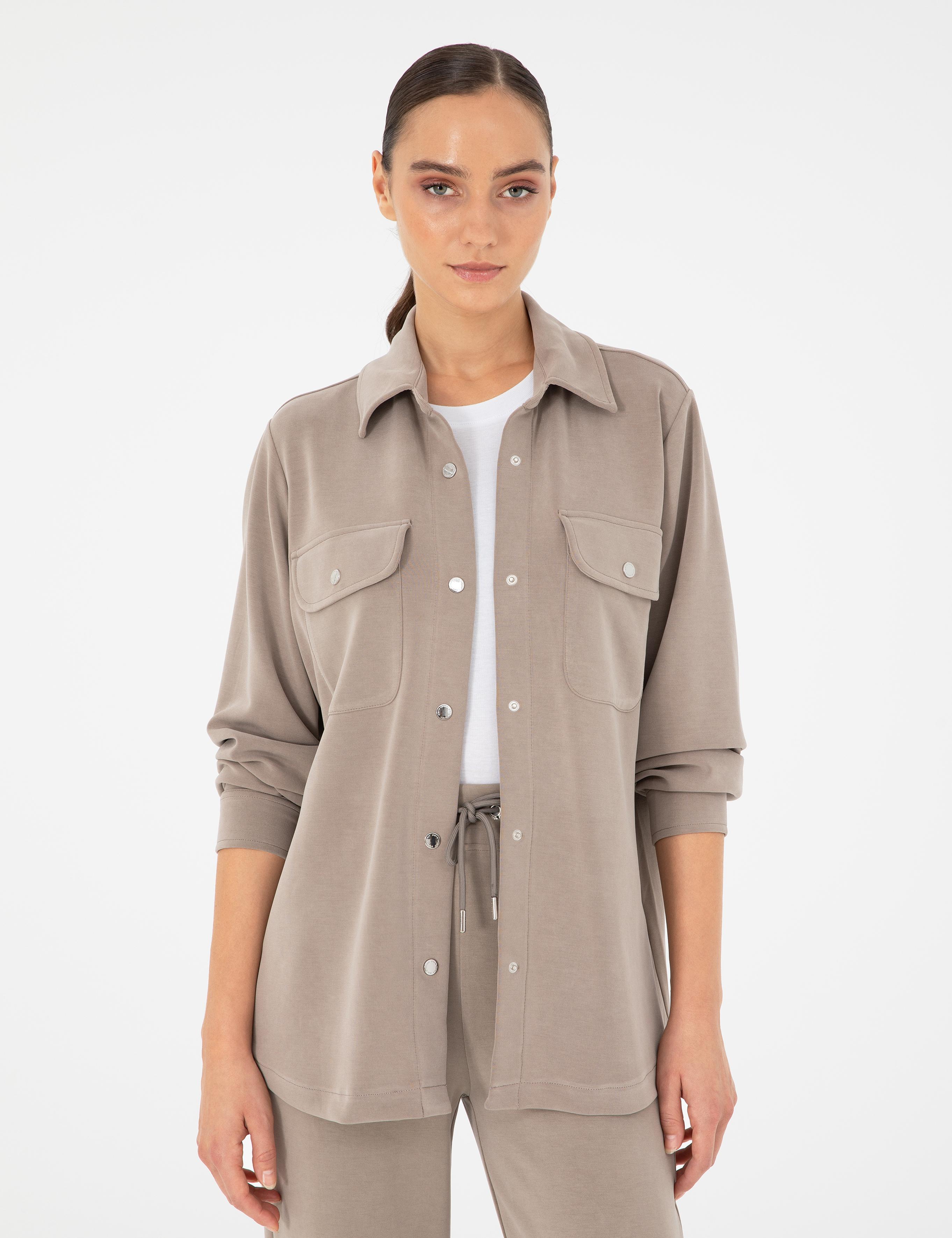 Vizon Oversize Modal Kumaş Örme Hırka