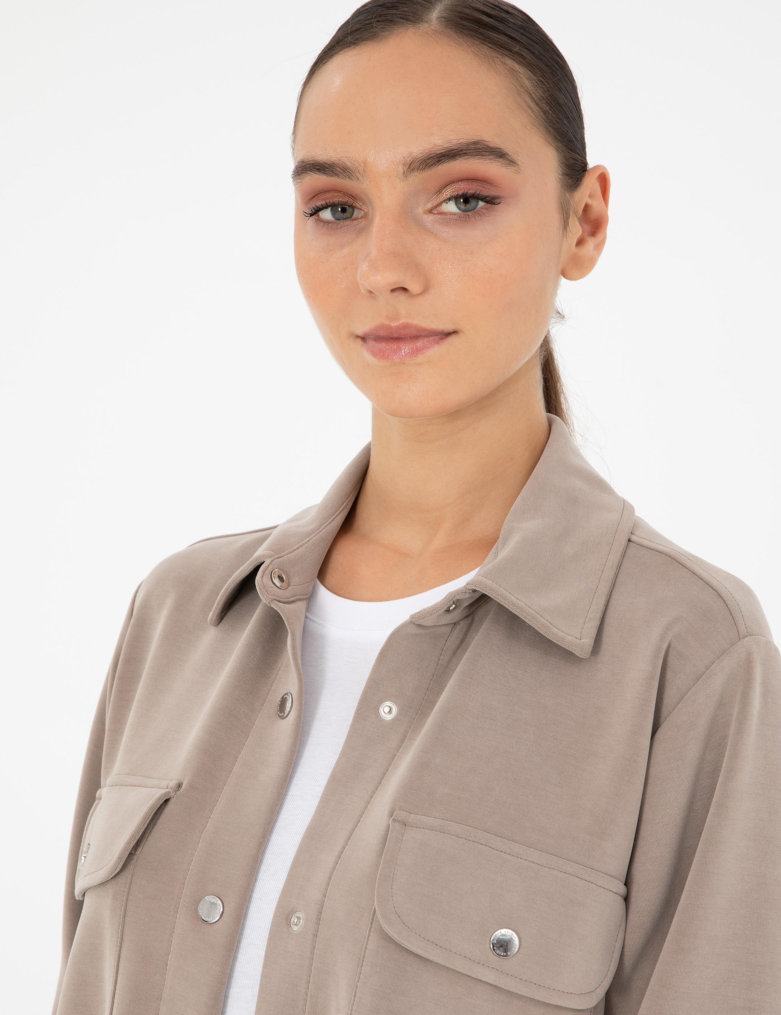 Vizon Oversize Modal Kumaş Örme Hırka