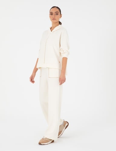 Ekru Loose Fit Eşofman Altı