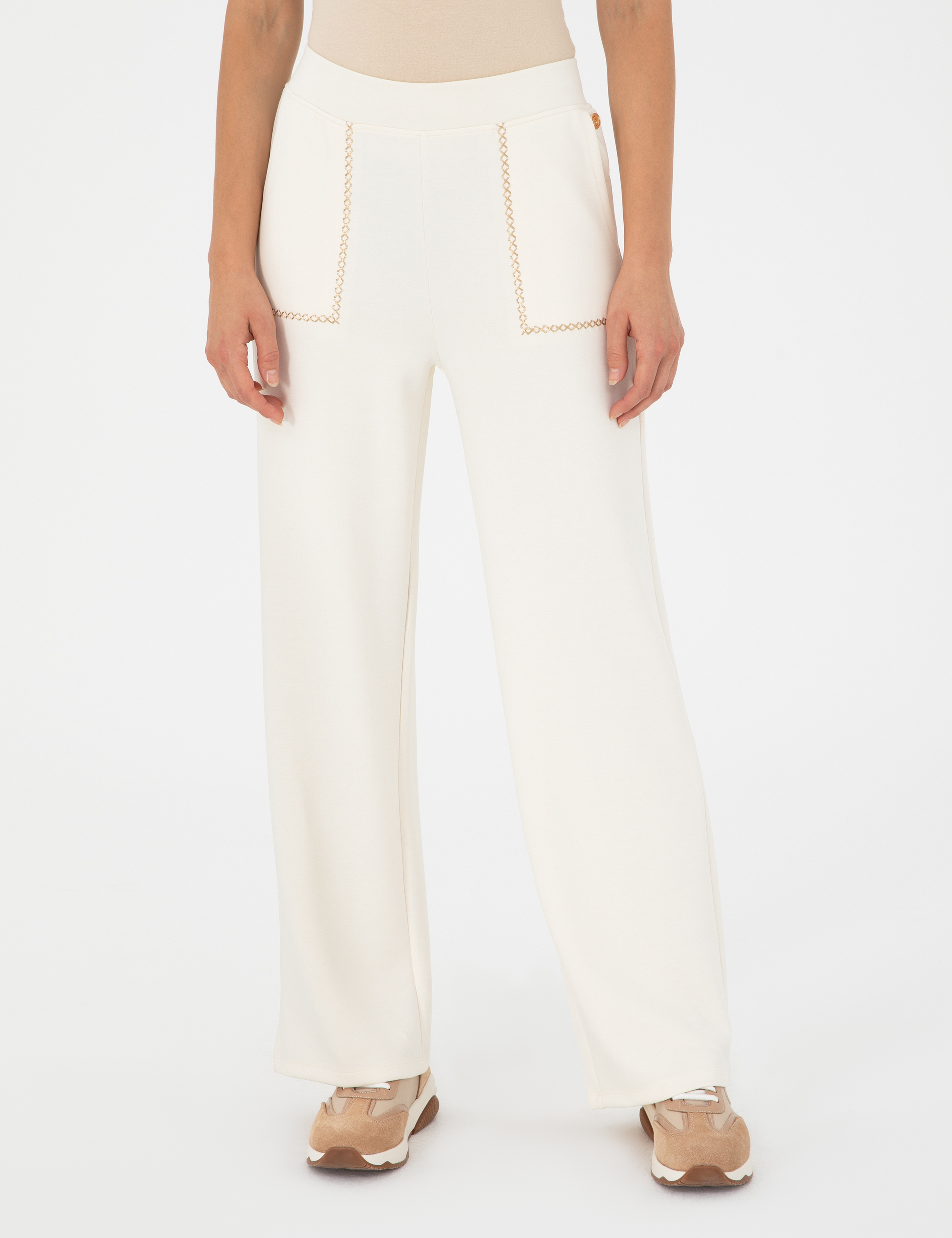 Ekru Loose Fit Eşofman Altı - Image 2