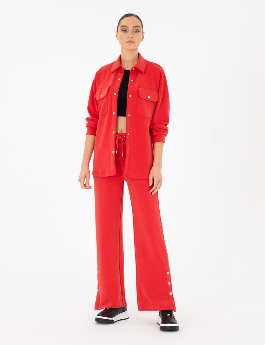 Kırmızı Loose Fit Eşofman Altı