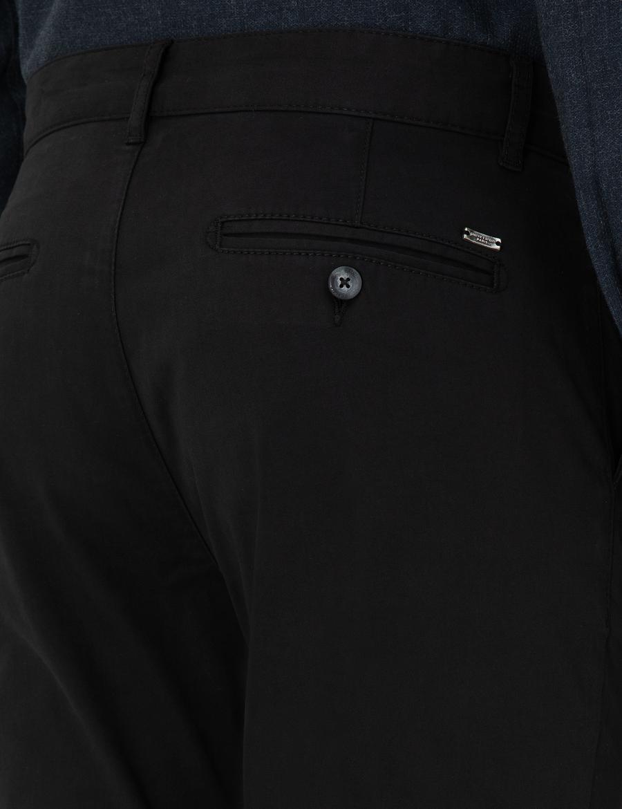 Siyah Slim Fit Basic Kanvas Pantolon