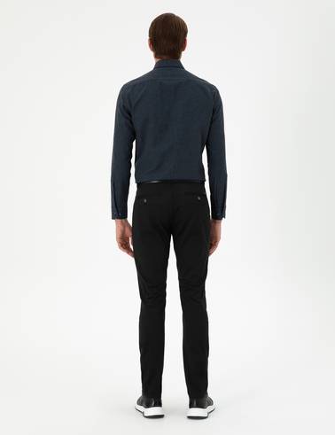 Siyah Slim Fit Basic Kanvas Pantolon