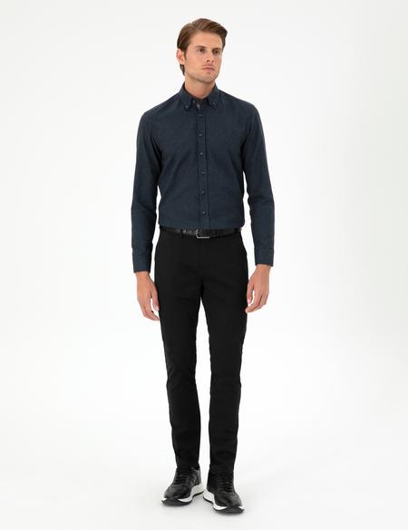 Siyah Slim Fit Basic Kanvas Pantolon - 50292522033