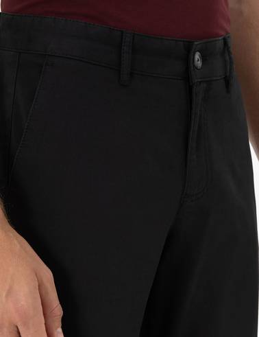 Siyah Regular Fit Basic Kanvas Pantolon