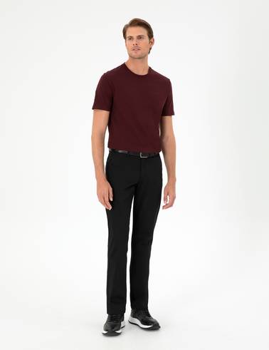 Siyah Regular Fit Basic Kanvas Pantolon