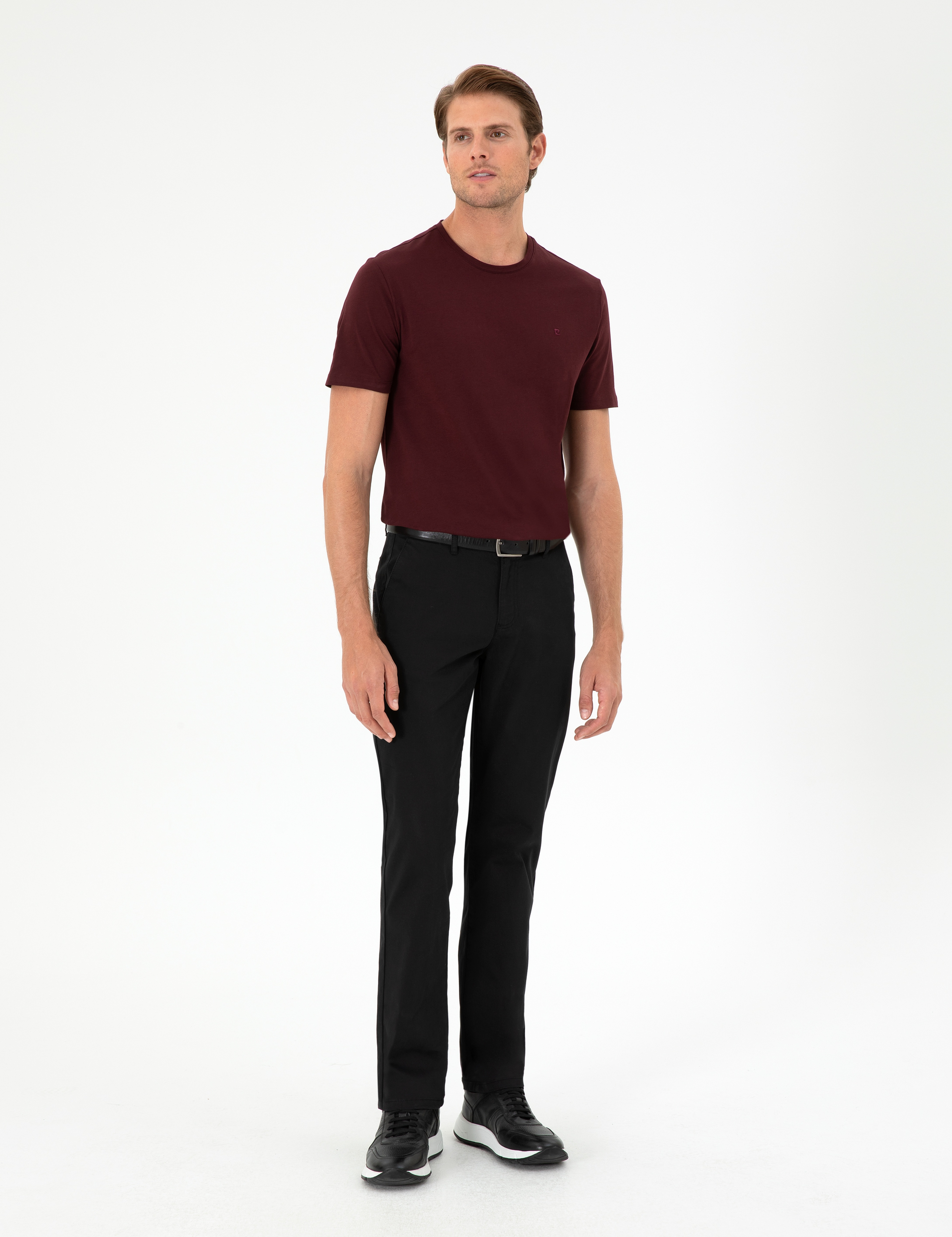 Siyah Regular Fit Basic Kanvas Pantolon - Image 3