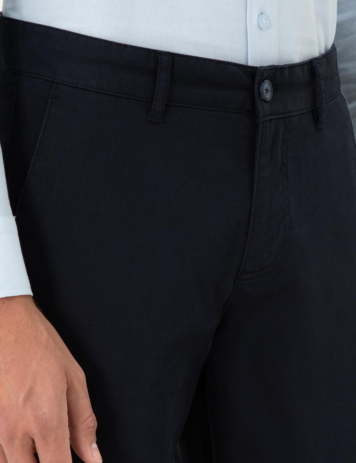 Lacivert Regular Fit Kanvas Pantolon - 50292505090