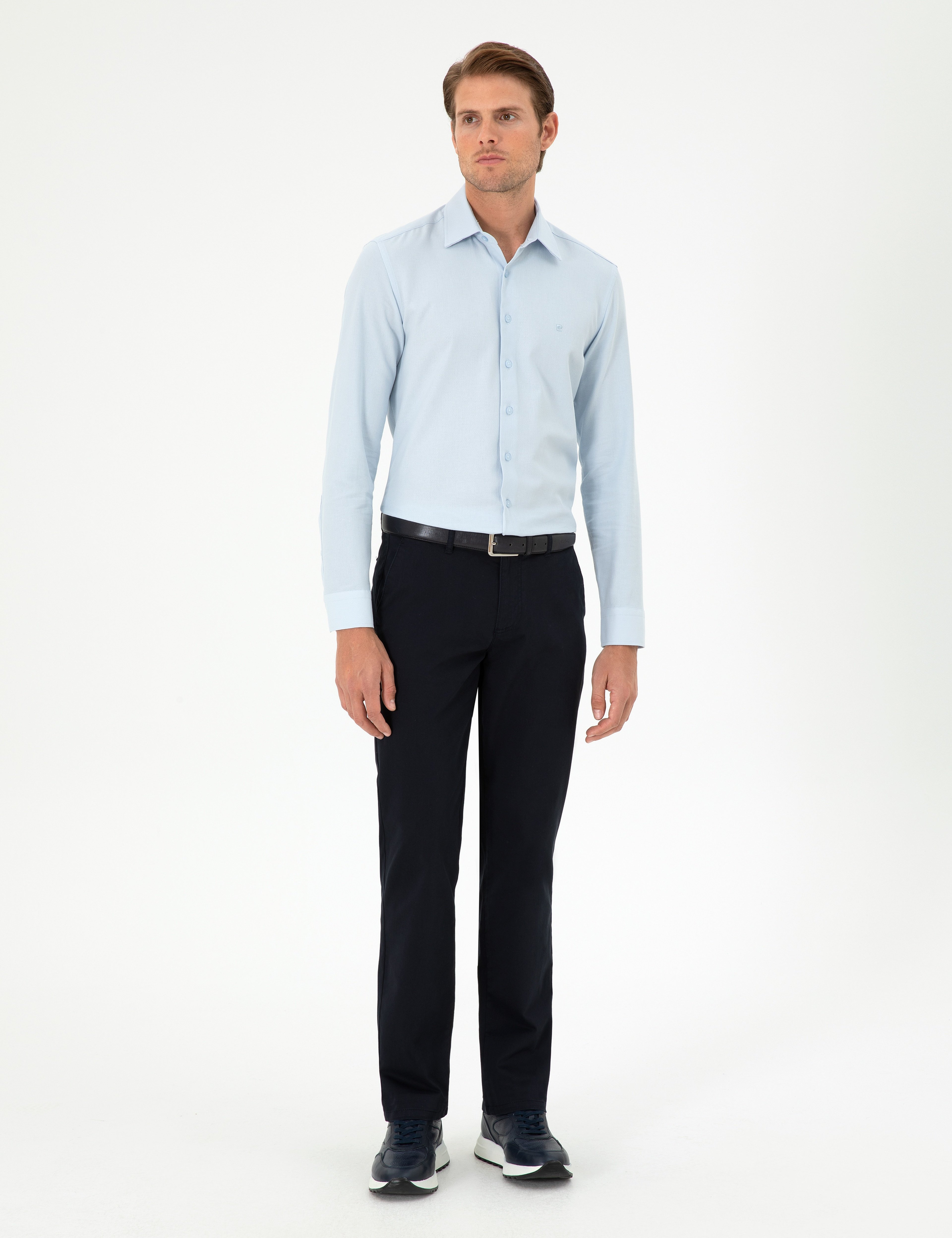 Lacivert Regular Fit Basic Kanvas Pantolon - Image 1