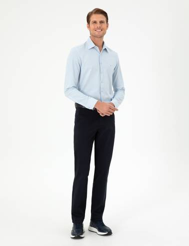 Lacivert Regular Fit Kanvas Pantolon