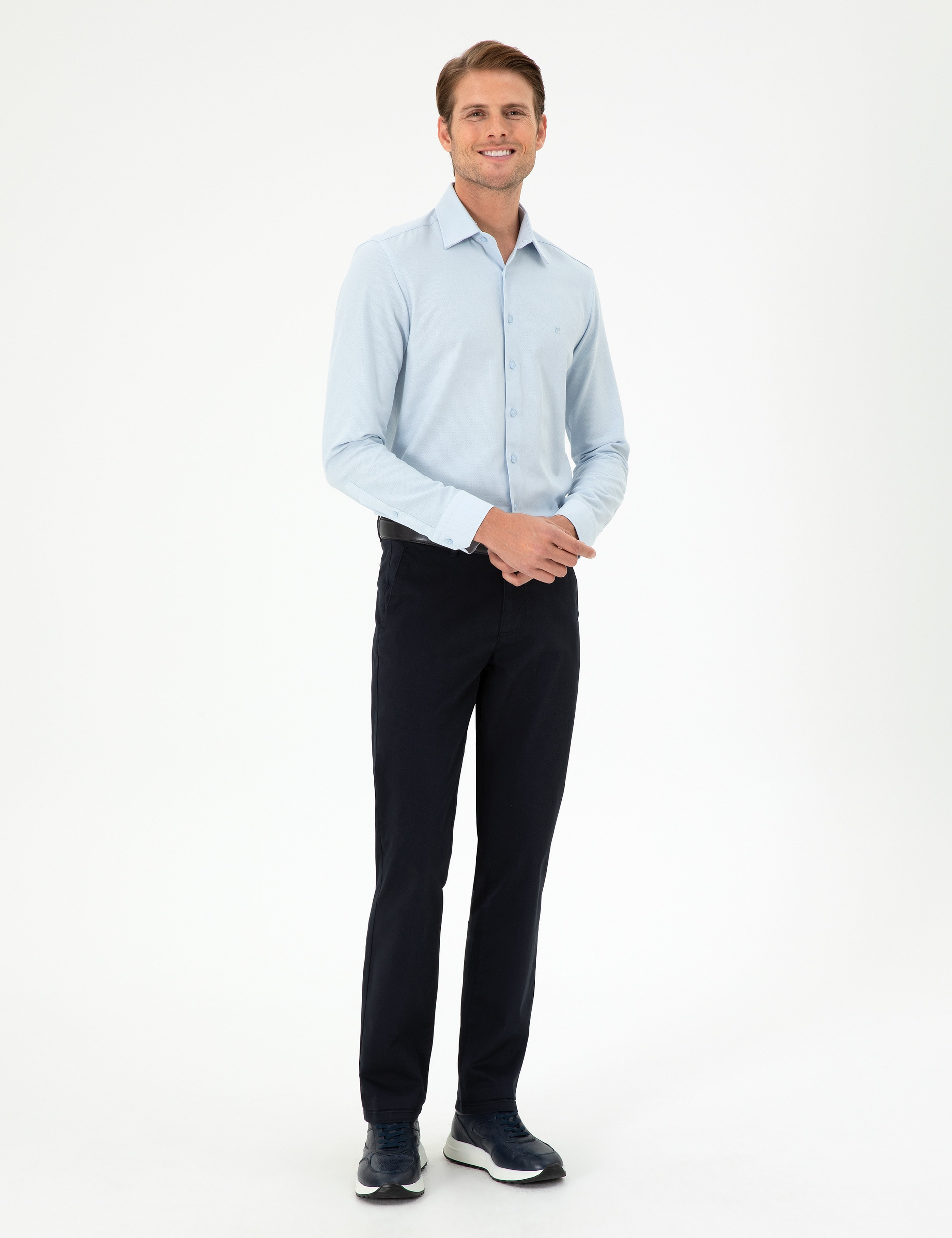 Lacivert Regular Fit Basic Kanvas Pantolon - Image 3