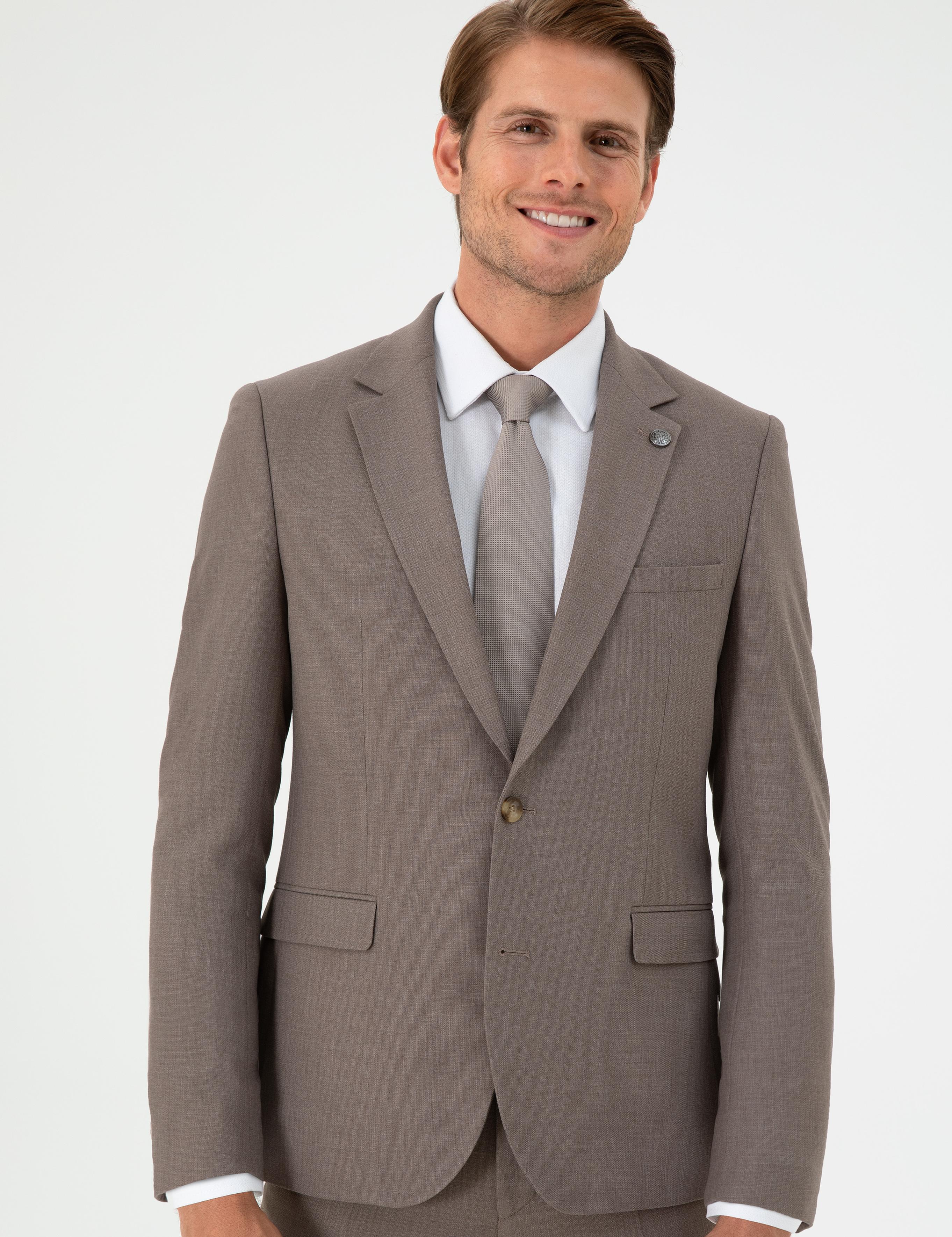 Açık Kahverengi Ex. Slim Fit Takım Elbise