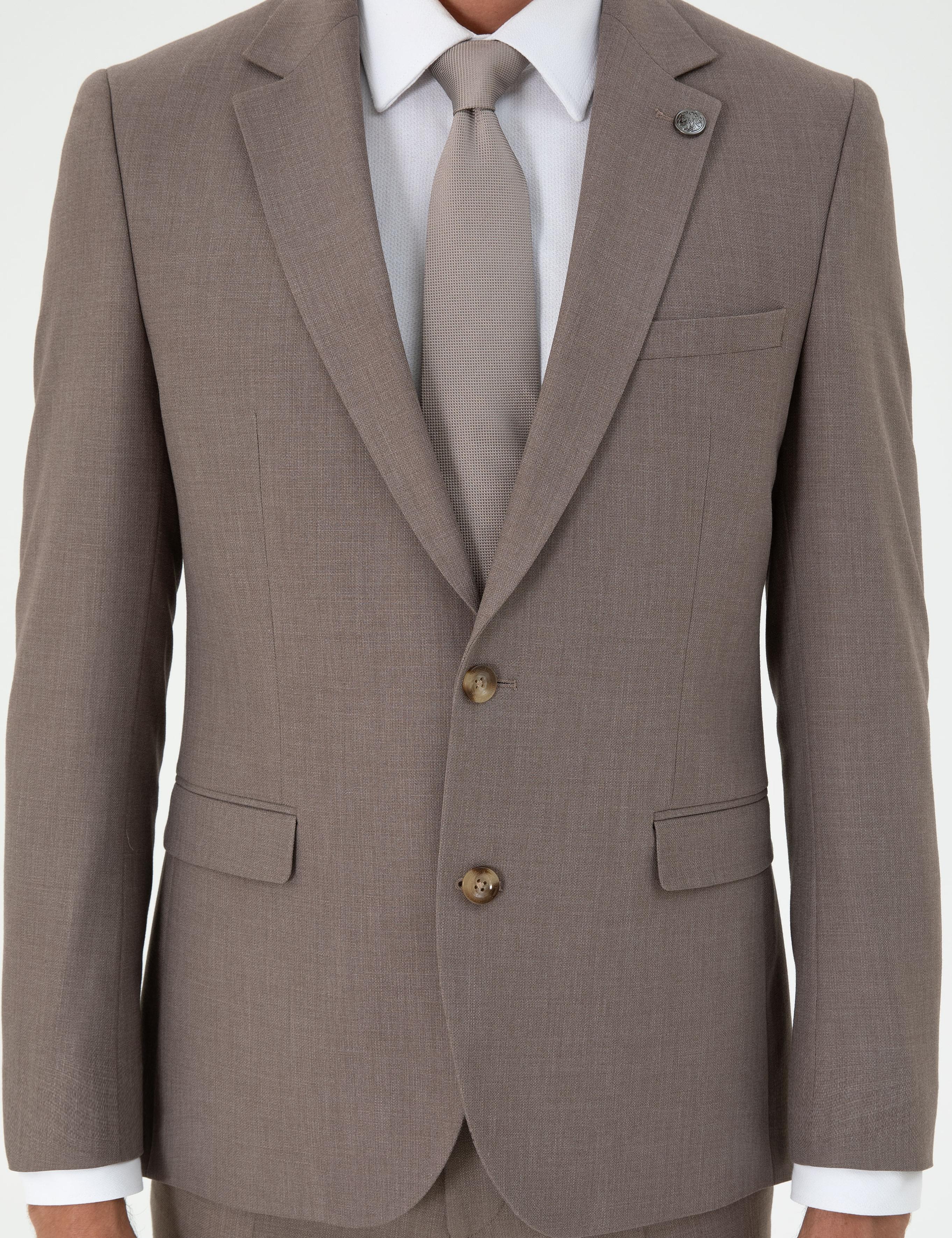 Açık Kahverengi Ex. Slim Fit Takım Elbise