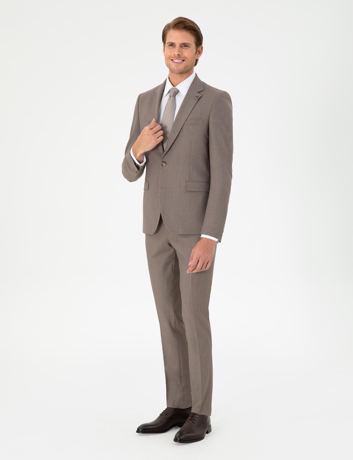 Açık Kahverengi Ex. Slim Fit Takım Elbise - 50292223092