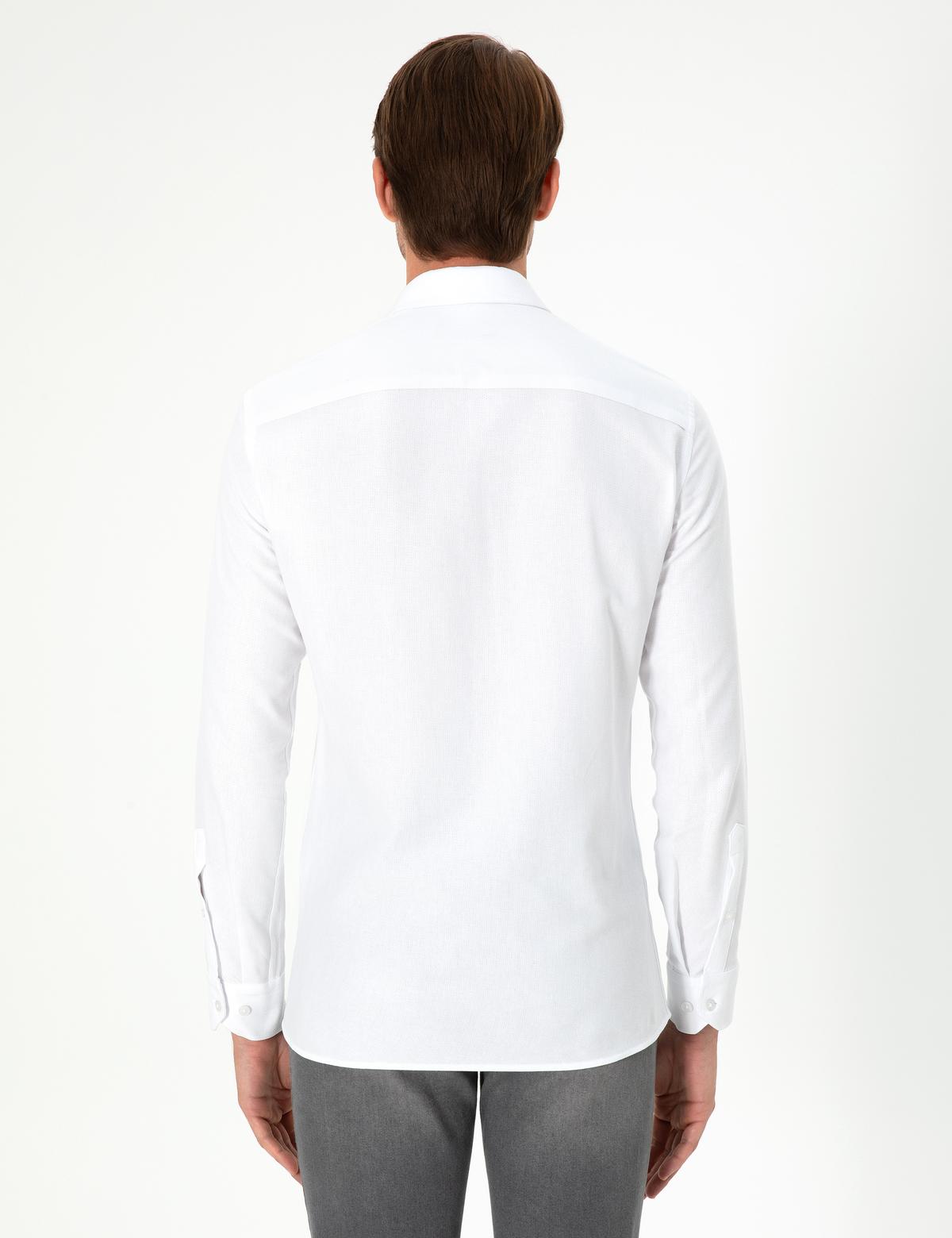 Beyaz Slim Fit Uzun Kollu Gömlek - 50294732006