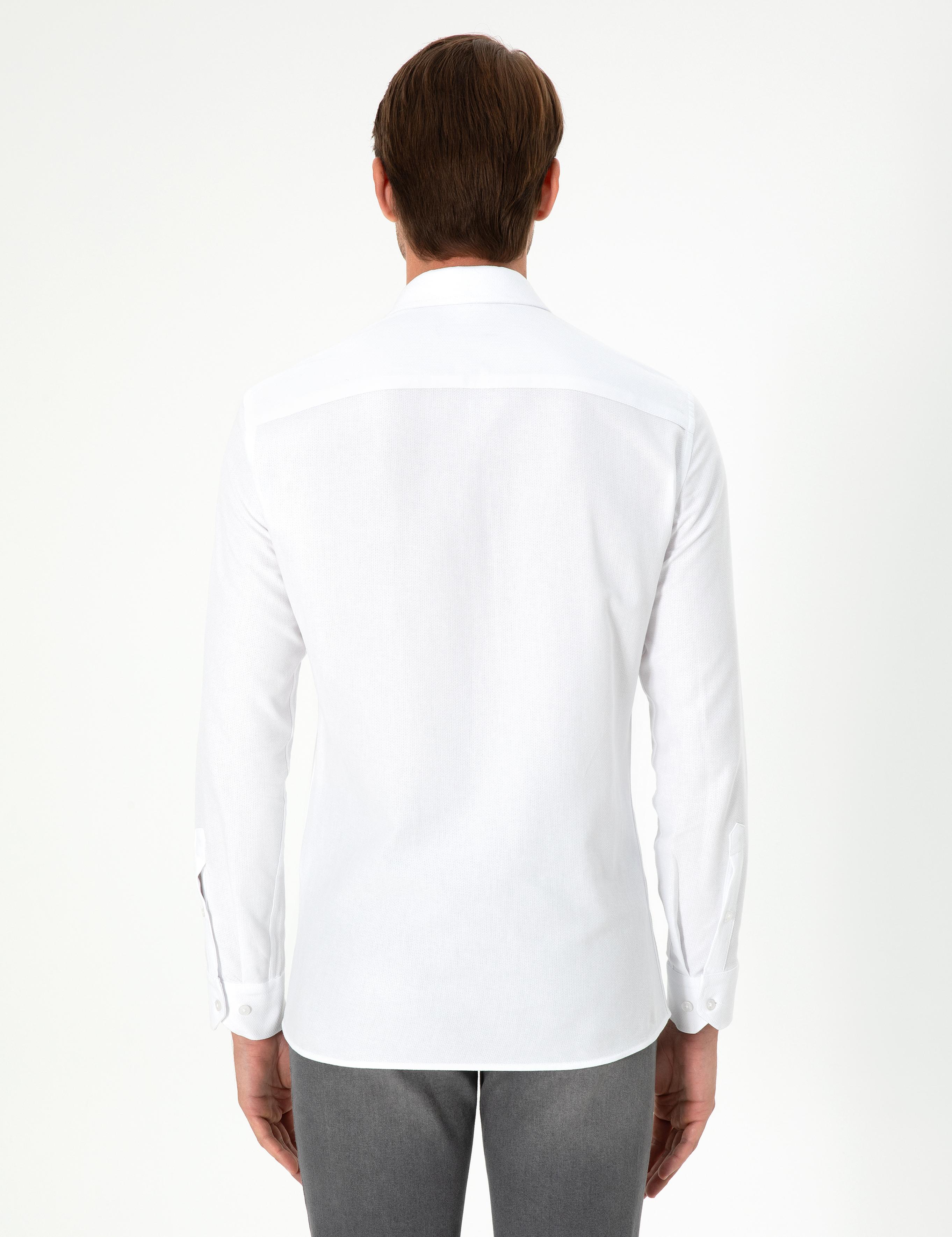 Beyaz Slim Fit Uzun Kollu Gömlek