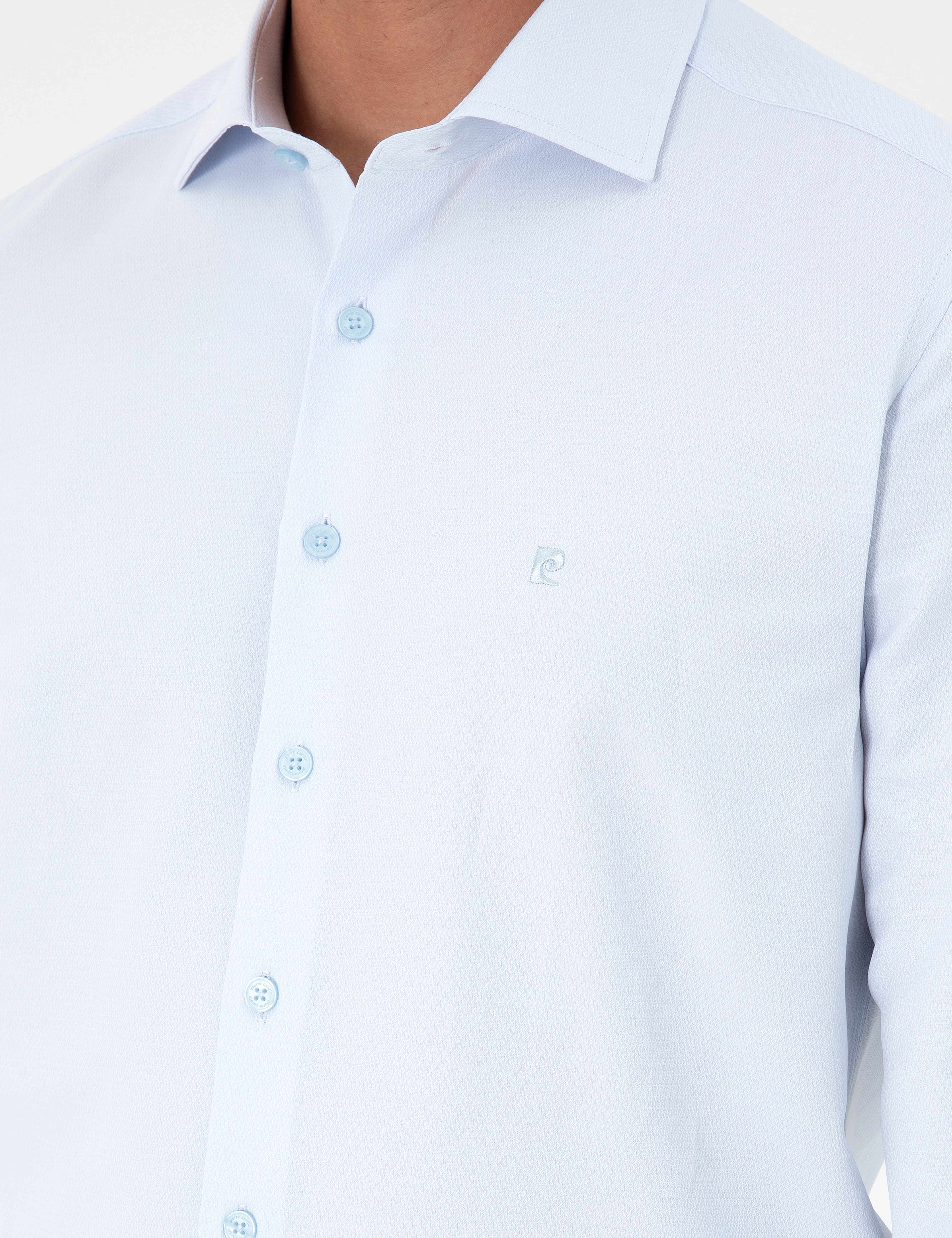 Açık Mavi Slim Fit Uzun Kollu Gömlek