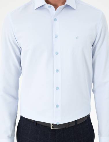 Açık Mavi Slim Fit Uzun Kollu Gömlek