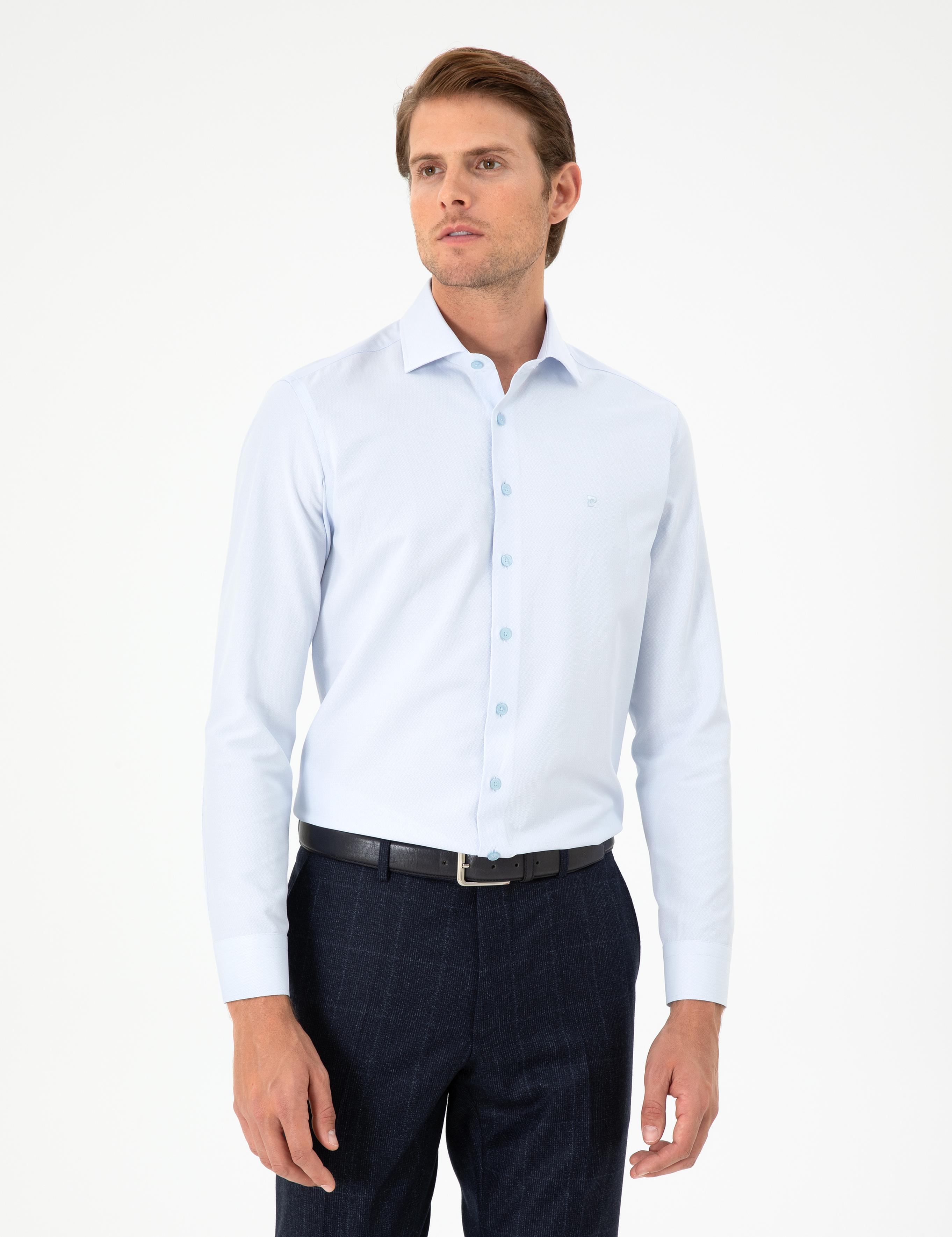Açık Mavi Slim Fit Uzun Kollu Gömlek