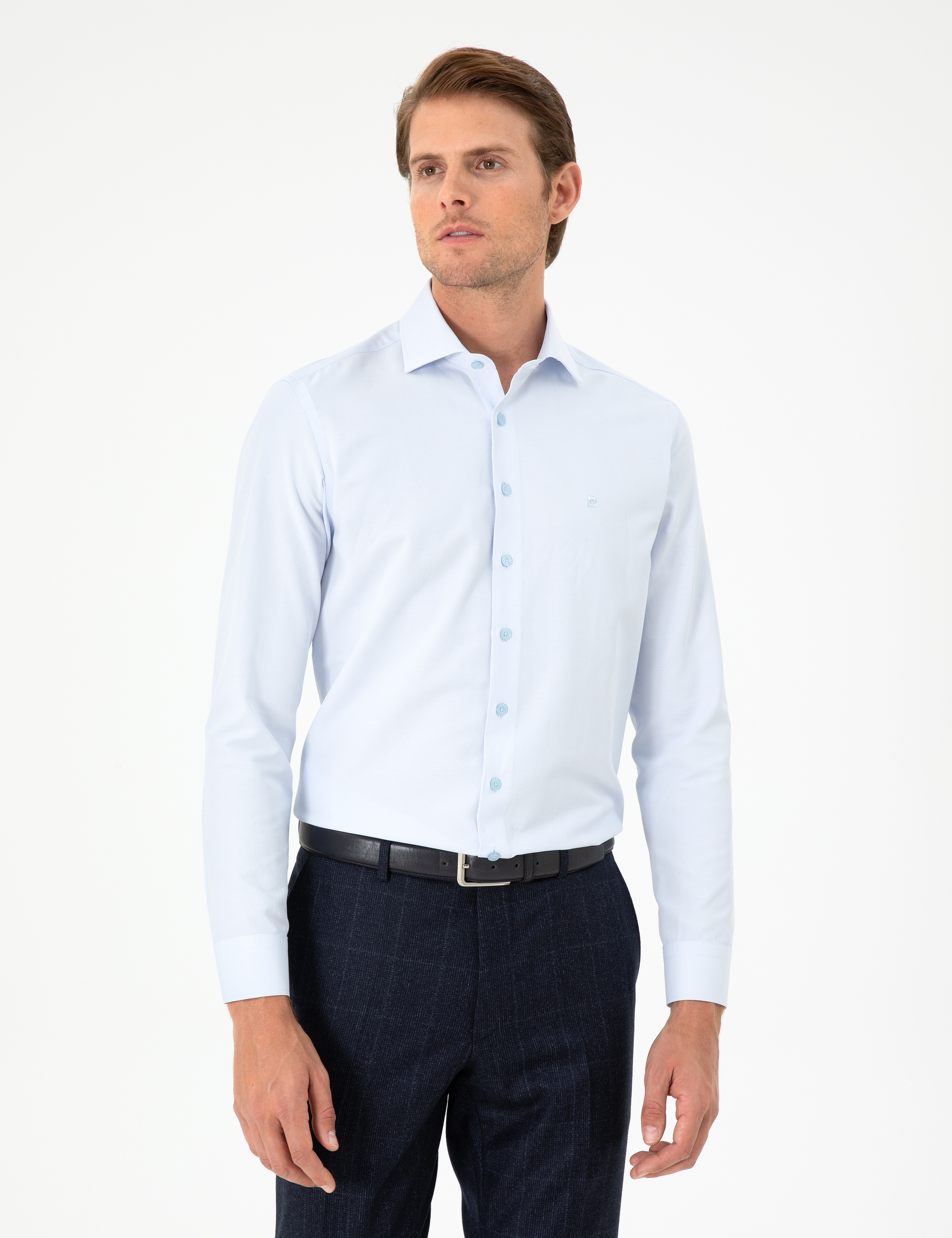 Açık Mavi Slim Fit Uzun Kollu Gömlek