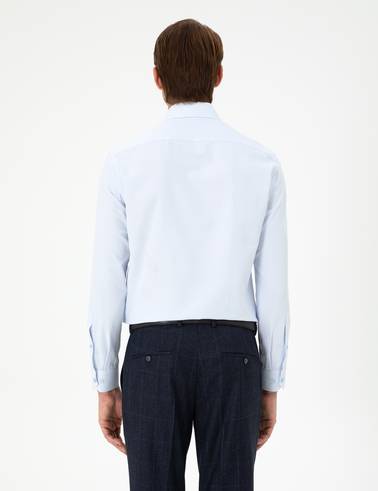 Açık Mavi Slim Fit Uzun Kollu Gömlek
