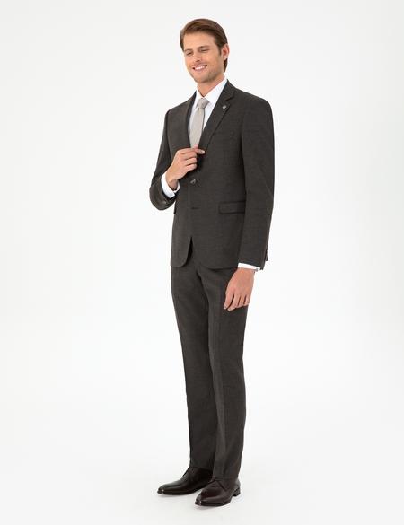 Kahverengi Slim Fit Takım Elbise - 50278891113