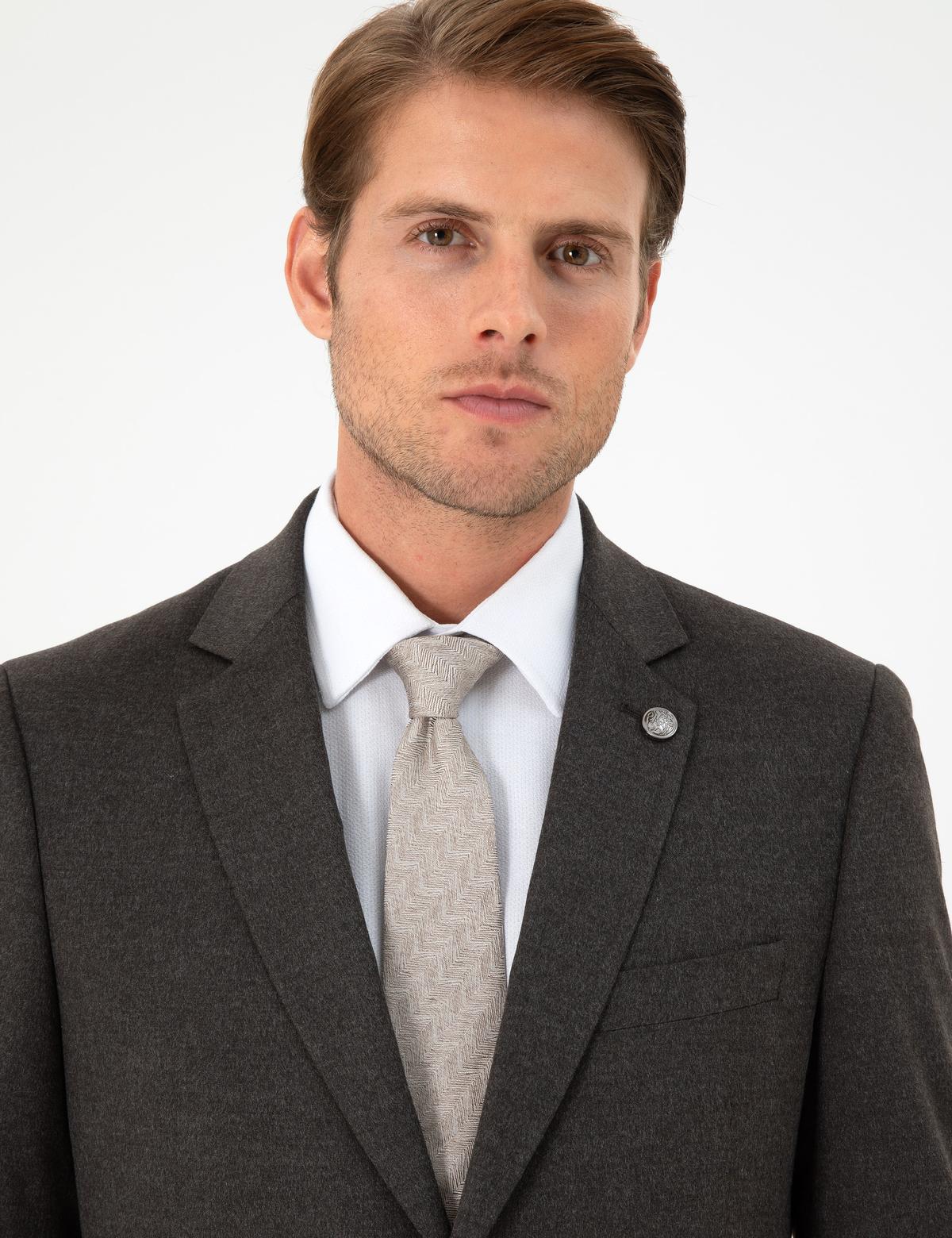 Kahverengi Slim Fit Takım Elbise - 50278891113