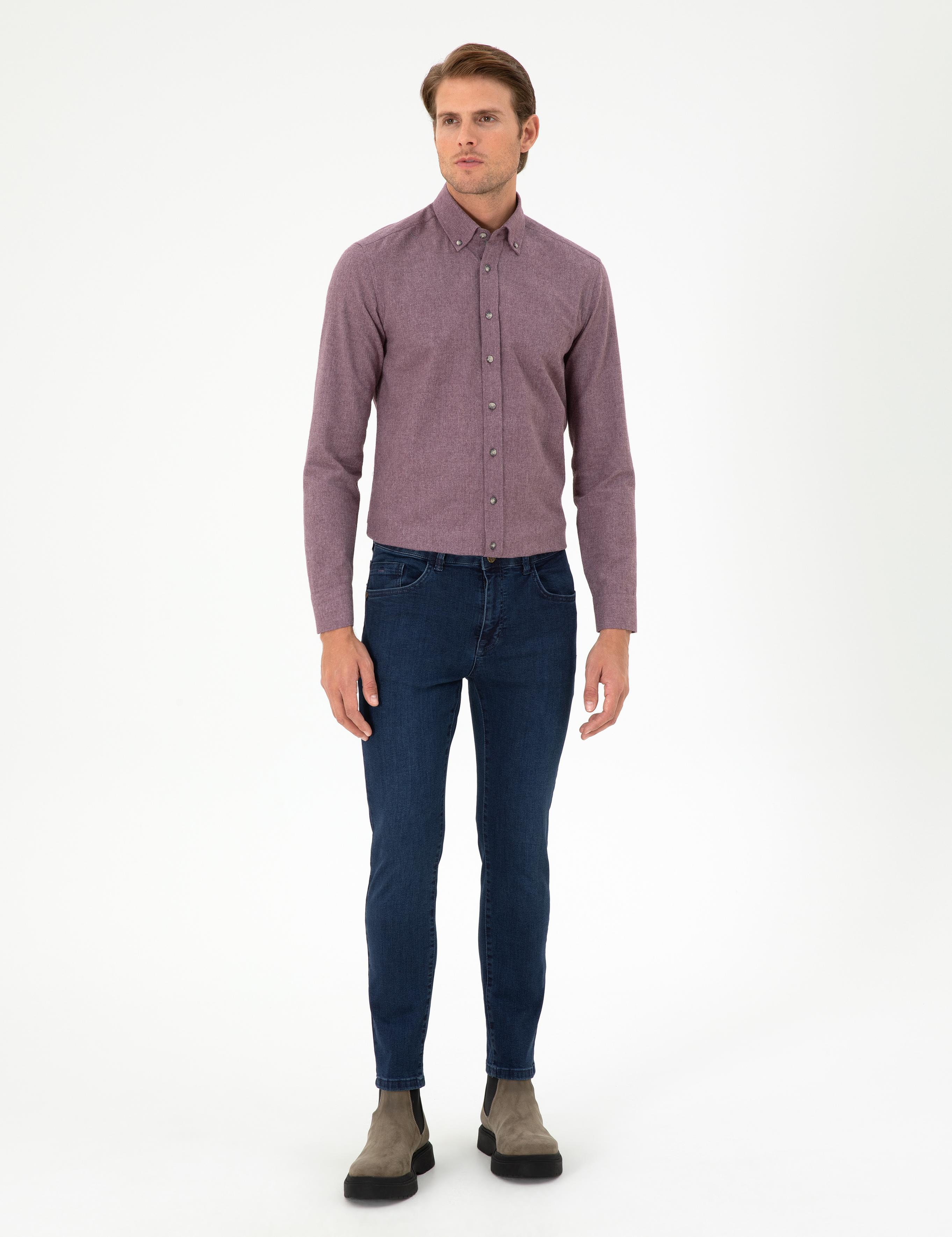 Lacivert Slim Fit Jean Pantolon