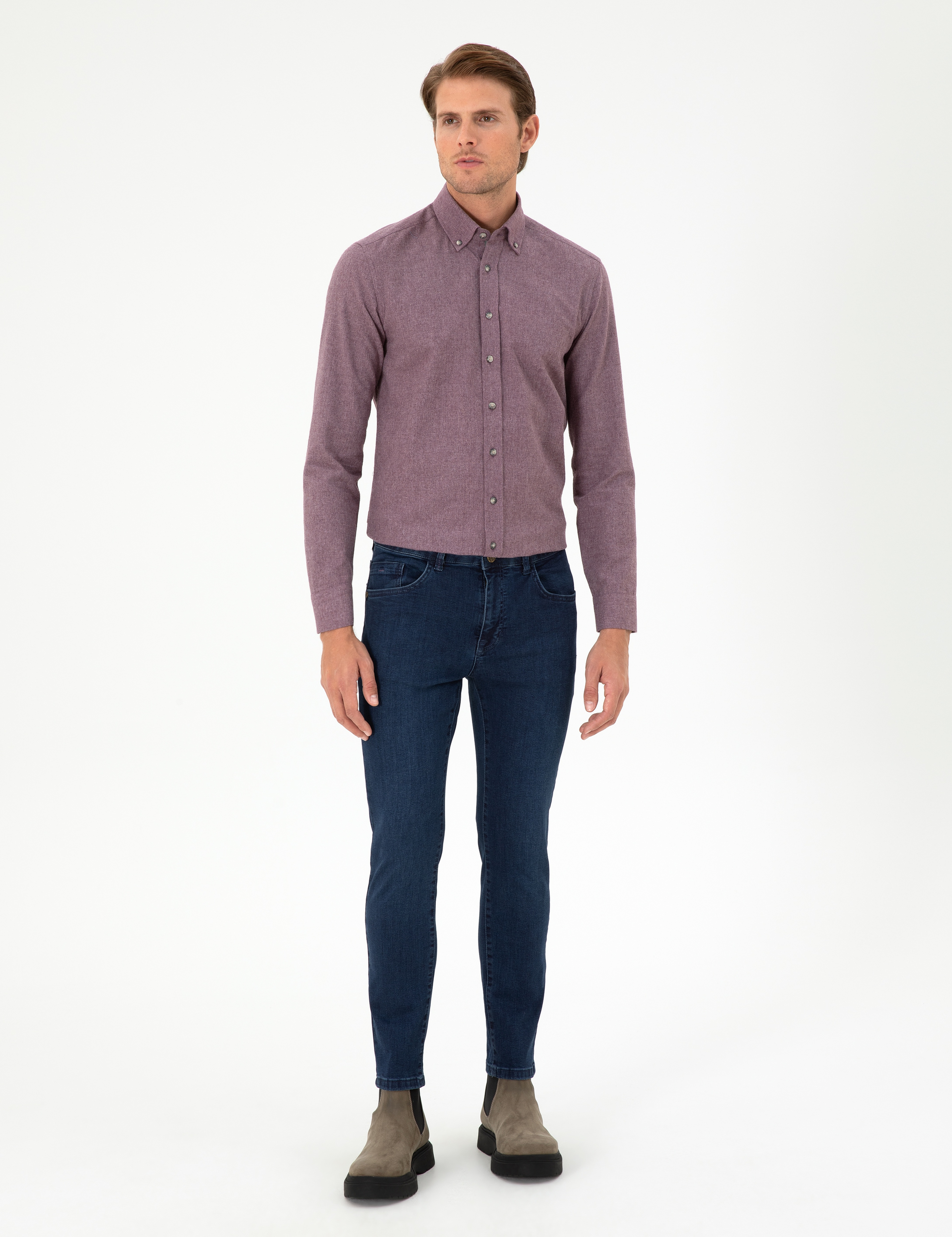 Lacivert Slim Fit Jean Pantolon - Image 1