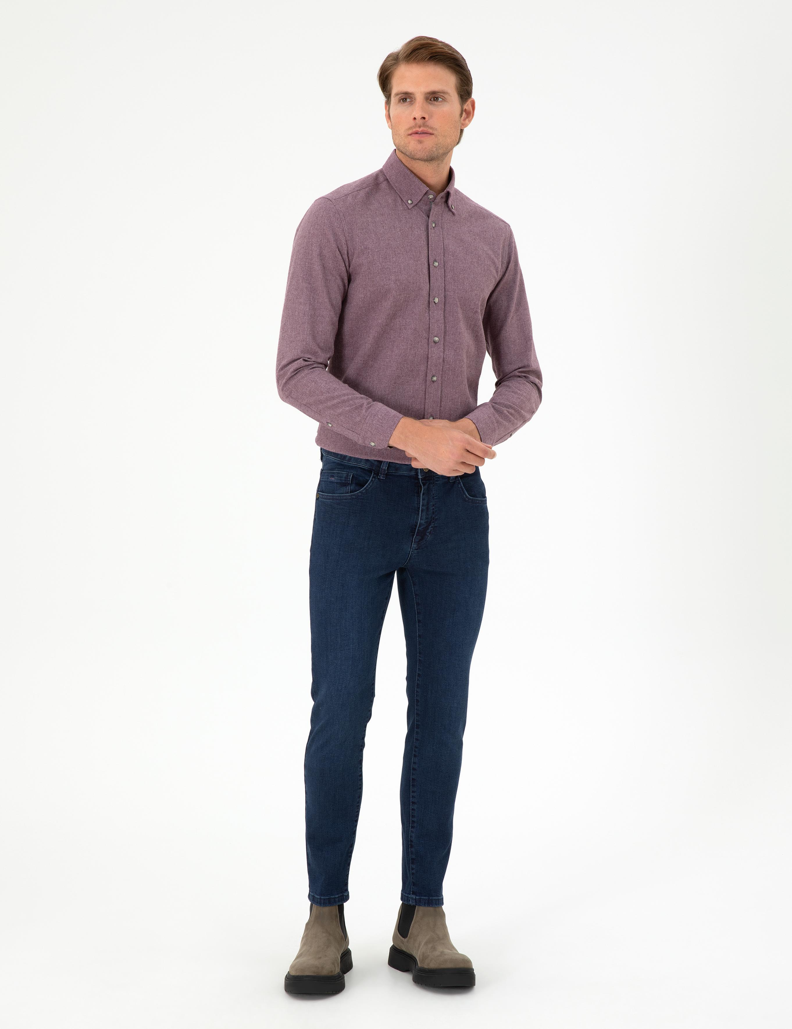Lacivert Slim Fit Jean Pantolon